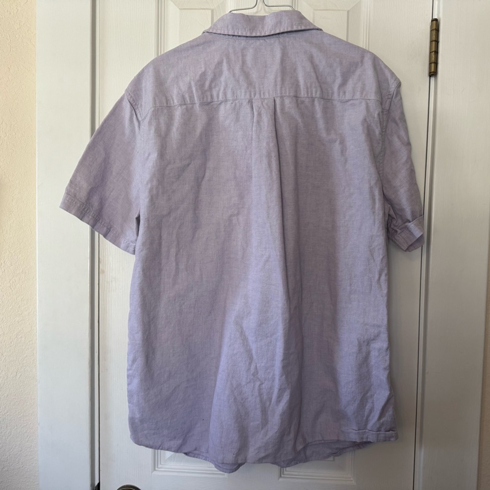 Even Tide Button Down Shirt XL Light Purple Short Sleeve‎ Casual Cotton Beach - Picture 8 of 8